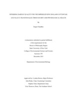 Inferring Habitat Quality for the Imperiled New England Cottontail (Sylvilagus Transitionalis) Through Diet and Physiological Health