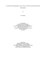 City Kids in the Wilderness: Critical Outdoor Education Approaches