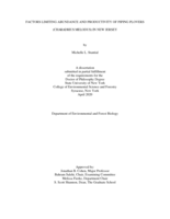 Factors Limiting Abundance and Productivity of Piping Plovers (Charadrius melodus) in New Jersey