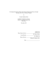 Developing Sustainable and Renewable Chemical Engineering Practices through Interning with a Private Chemical Company