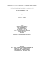 BROOK TROUT SALVELINUS FONTINALIS DISTRIBUTION, GENETIC DIVERSITY, AND HABITAT USE IN AN ADIRONDACK  RIVER SYSTEM, NEW YORK
