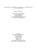 Semiochemical Attractants of the Parasitic Fly Philornis Downsi in the Galapagos Islands