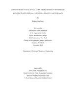 USING BIOMASS TO DUAL FUEL A 4.5 KW DIESEL GENSET TO INVESTIGATE REDUCING WASTE DISPOSAL COSTS FOR A SMALL U.S. MUNICIPALITY