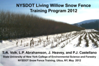 NYSDOT Living Snow Fence Training Program 2012