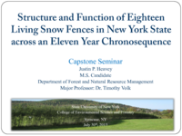 Structure and Function of Eighteen Living Snow Fences in New York State across an Eleven Year Chronosequence