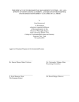 The Efficacy of Environmental Management Systems - ISO 14001: Effects of Motivations, Maturity, and Size on Environmental and Business Management Outcomes in U.S. Firms