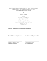 Genetic and Phenotypic Diversity of Dryopteris fragrans, a Rare Fern in the Temperate Forests of the Northeastern United States