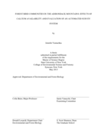 Forest Bird Communities in the Adirondack Mountains: Effects of Calcium Availability and Evaluation of an Automated Survey System