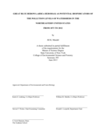 Great blue herons (Ardea herodias) as potential bioindicators of the pollution levels of watersheds in the northeastern United States from 1873 to 2012