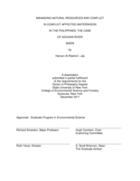 MANAGING NATURAL RESOURCES AND CONFLICT IN CONFLICT-AFFECTED WATERSHEDS IN THE PHILIPPINES: THE CASE OF AGUSAN RIVER BASIN