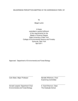 Wilderness Perception Mapping in the Adirondack Park, NY