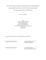The Effectiveness of Forest Management Plans in Promoting Best Management Practices and Sustained Yield Management on Nonindustrial Private Forestland