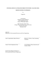 INVESTIGATION OF AUTOMATED FOREST INVENTORY ANALYSIS USING REMOTE SENSING TECHNIQUES