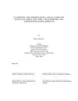 Classifying and Assessing Rural Visual Landscape Quality in Fabius, New York: A Psychometric and Participation-based Approach
