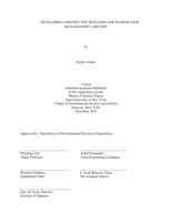 DEVELOPING CONSTRUCTED WETLANDS FOR WASTEWATER RECLAMATION: A REVIEW