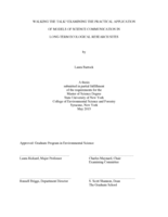 WALKING THE TALK? EXAMINING THE PRACTICAL APPLICATION  OF MODELS OF SCIENCE COMMUNICATION IN  LONG-TERM ECOLOGICAL RESEARCH SITES