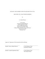 Ecology and Conservation of <italic>Arapaima</italic> in Guyana: Recovery of a Giant Fish in Distress.