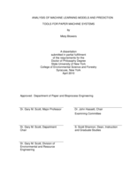 Analysis of Machine Learning Models and Prediction Tools For Paper Machine Systems