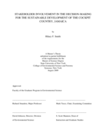 STAKEHOLDER INVOLVEMENT IN THE DECISION-MAKING FOR THE SUSTAINABLE DEVELOPMENT OF THE COCKPIT COUNTRY, JAMAICA