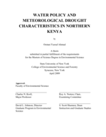 WATER POLICY AND METEOROLOGICAL DROUGHT CHARACTERISTICS IN NORTHERN KENYA