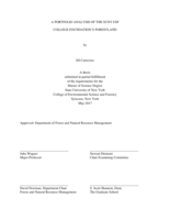 A Portfolio Analysis of the SUNY ESF College Foundation's Forestlands