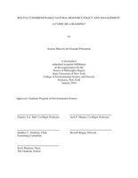 BOLIVIA’S NONRENEWABLE NATURAL RESOURCE POLICY AND MANAGEMENT: A CURSE OR A BLESSING?