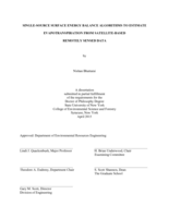 Single-Source Surface Energy Balance Algorithms to Estimate Evapotranspiration from Satellite-Based Remotely Sensed Data