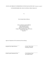 STATUS AND THREATS TO PERSISTENCE OF THE CHACOAN PECCARY (Catagonus wagneri) IN THE DEFENSORES DEL CHACO NATIONAL PARK, PARAGUAY