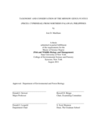TAXONOMY AND CONSERVATION OF THE MINNOW GENUS PUNTIUS  (PISCES: CYPRINIDAE) FROM NORTHERN PALAWAN, PHILIPPINES