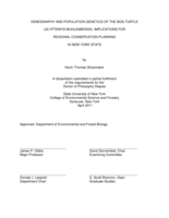 Demography and Population Genetics of the Bog Turtle (Glyptemys muhlenbergii): Implications for Regional Conservation Planning in New York State
