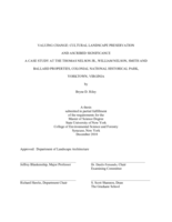 Valuing Change: Cultural Landscape Preservation and Ascribed Significance  A Case Study at the Thomas Nelson Jr., William Nelson, Smith, and Ballard Properties, Colonial National Historical Park, Yorktown, Virginia