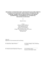 The Effect of Restoration and Maintenance Treatments on Host Plant Quality and Natural Enemies of the Endemic Barrens Buck Moth, Hemileuca maia Drury (Lepidoptera: Saturniidae) in a Scrub Oak-Pitch Pine Ecosystem