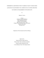 Experimental Reintroduction of American Hart’s-Tongue Fern (Asplenium scolopendrium var. americanum): Factors Affecting Successful Establishment of Transplants