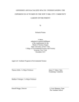 GENDERED AND RACIALIZED SPACES: UNDERSTANDING THE EXPERIENCES OF WOMEN IN THE NEW YORK CITY COMMUNITY GARDEN ENVIRONMENT