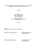 CONTROLLING ORIENTAL BITTERSWEET USING CUT STUMP GLYPHOSATE HERBICIDE TREATMENTS IN THE HUDSON VALLEY
