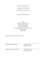 Heavy Metal Performance in Bioretention Stormwater: A Comparison of FIve Facilities