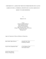 Comparison of a Laboratory Produced Hybrid Precipitated Calcium Carbonate with a Commercial Precipitated Calcium Carbonate in Respect to Paper Properties