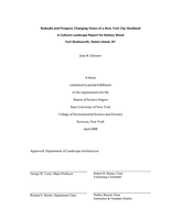 Redoubt and prospect; Changing views of a New York City headland. A cultural landscape report for Battery Weed, Fort Wadsworth, Staten Island, New York.