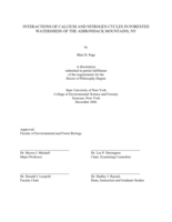 Interactions of calcium and nitrogen cycles in forested watersheds of the Adirondack Mountains, New York.