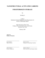 Nanostructural activated carbons for hydrogen storage.