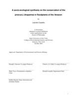 A socio-ecological synthesis on the conservation of the pirarucu (<i>Arapaima</i>) in floodplains of the Amazon.