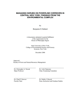 Managing shrubs on powerline corridors in central New York: Findings from the environmental complex.