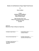 Kinetics of acid hydrolysis of sugar maple wood extracts.