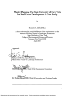 Master planning the State University of New York for real estate development: A case study.