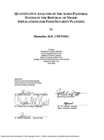 Quantitative analysis of the agro-pastoral system in the Republic of Niger: Implications for food security planning.