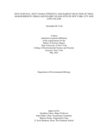 NEST SURVIVAL, NEST CHARACTERISTICS, AND HABITAT SELECTION OF TIDAL MARSH BIRDS IN URBAN AND NEARBY ISLAND SITES IN NEW YORK CITY AND LONG ISLAND