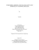 Overcoming ammonia and volatile fatty acid inhibition in anaerobic digestion