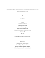 SOLITUDE, SENSE OF PLACE, AND LAND MANAGEMENT DECISIONS IN THE ADIRONDACK HIGH PEAKS