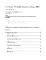 F. Franklin Moon Library Annual Report for 2019-2020
