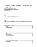 F. Franklin Moon Library Annual Report for 2018-2019